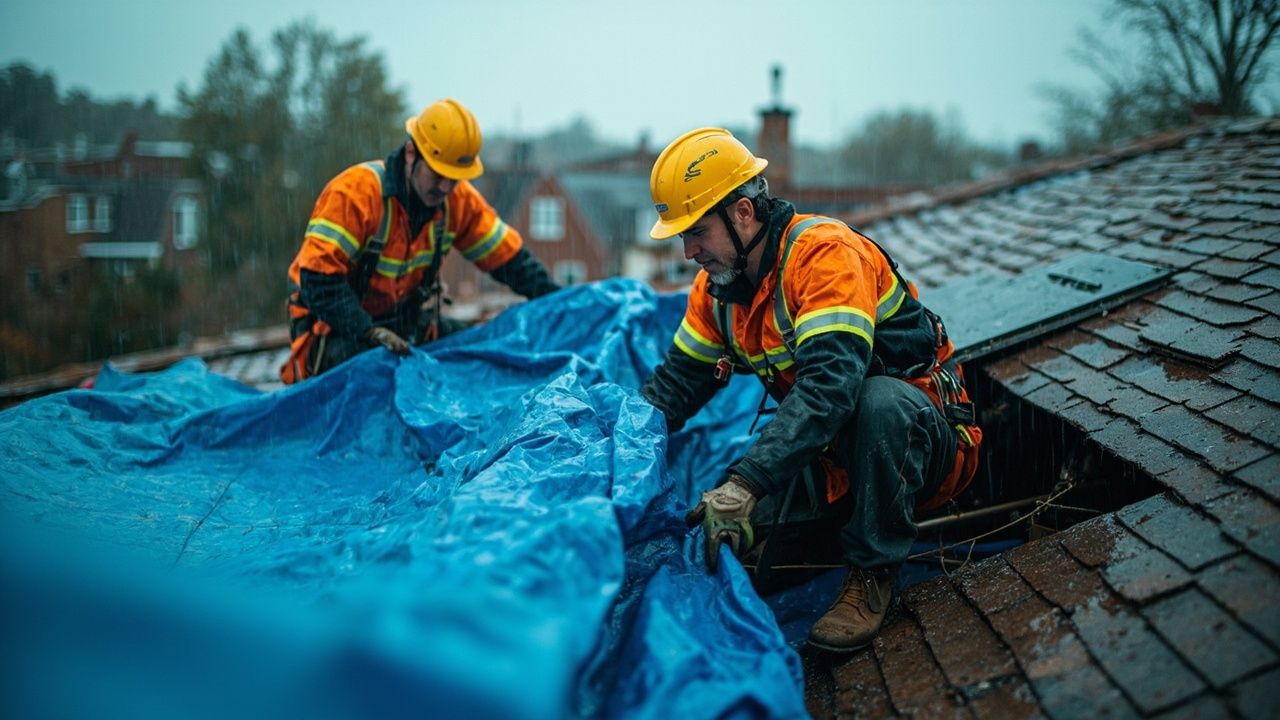 Emergency Roof Leak Tarping in Boston – 24/7 Dispatch Stops Water Damage Fast