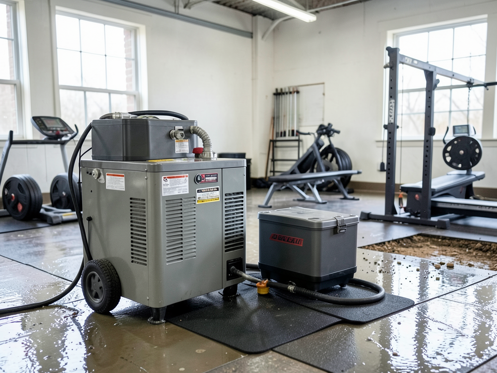 How to properly dry out a home gym with rubber flo